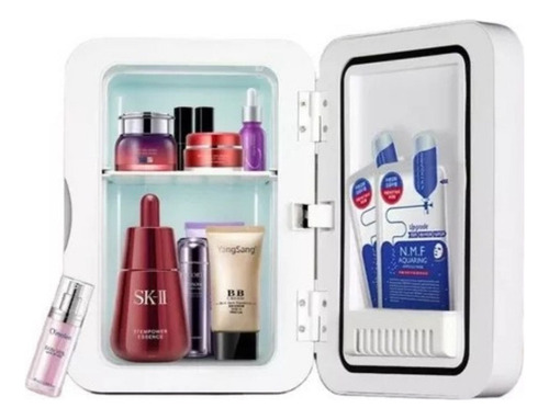 Mini Refrigerador Con Espejo Skincare 4 Litros Frio Y Calor