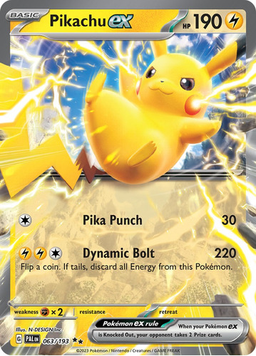 Cartas Pokemon Pikachu Ex 063/193 Paldea Evolved Pal