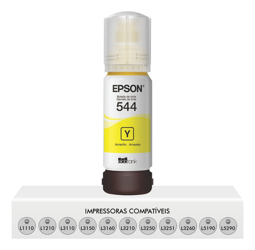 Refil De Tinta Epson T544 Original L3110 L3150 L5190 Amarelo