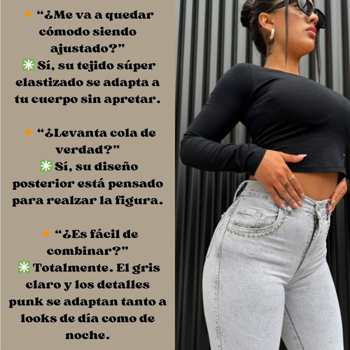 Jean Las Locas Tiro Alto Levanta Cola Elastizado Original