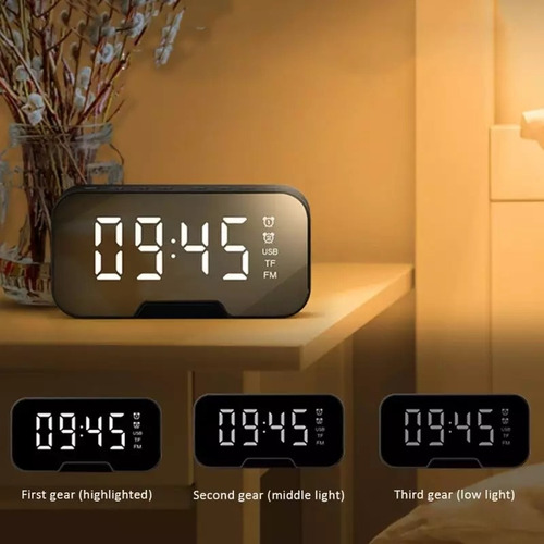 Bocina Bluetooth Inalámbrico Con Fm Y Alarma Despertador