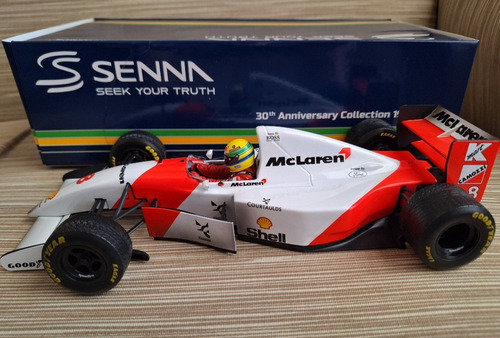 F1 Mclaren Mp4/8 Gp Europa Dirty Version Ayrton Senna 1/18 Branco