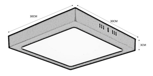 Imagen 3 de 10 de Panel Plafon Led 24w Cuadrado Negro Aplicar Frio / Calido