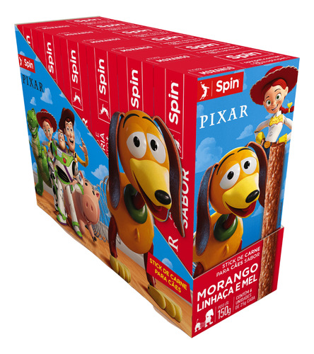 Kit 6 Petiscos Disney Toy Story Cães Morango/linhaça/mel 25g