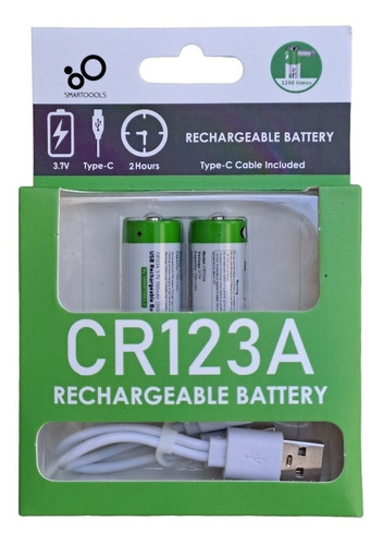 Batería Pila Recargable Cr123a Mediante Usb