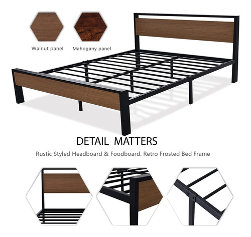 Sha Cerlin Base De Cama De Plataforma De Metal Tamaño King D