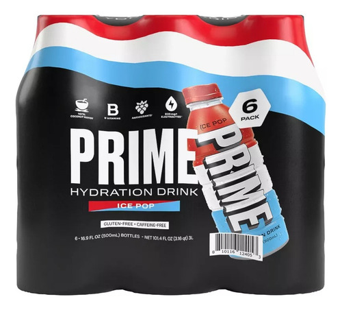 Prime Hydration Bebida Hidratante Logan Paul 6pack Ice Pop