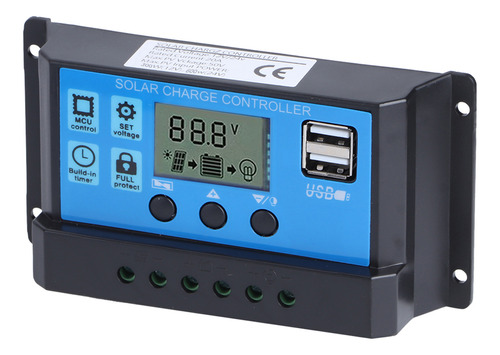 Regulador Solar 20a, Controlador Automático Pwm Lcd, Doble