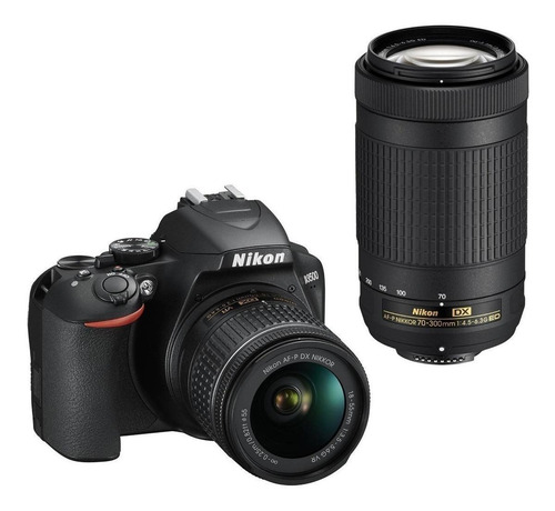 Imagen 2 de 4 de Nikon Kit D3500 + lente 18-55mm VR + lente 70-300mm G ED DSLR color negro