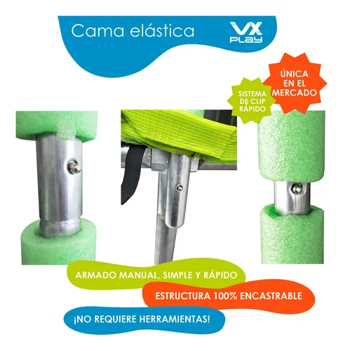 Cama Elástica Con Red De Seguridad Vx Play 2,10 Mts Ps