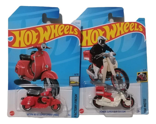 Hot Wheels Motos Vespa/honda Escala 1/64 