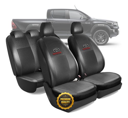 Funda Asiento Simil Cuero Con Espuma Toyota Hilux 2019 60/40