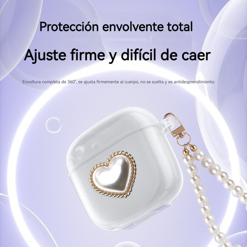 USDILU Funda Case Para Huawei Freebuds Se 3 / 2 con Pulsera joyería Uso Carcasa Silicona Mujer Niñas Color Transparente con Llavero Soporte Cover Espesamiento