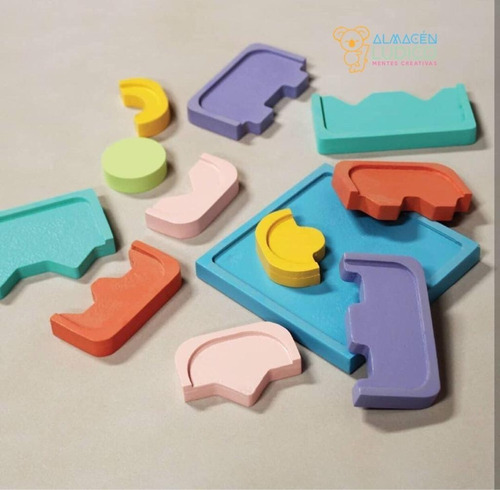 Imagen 2 de 3 de Pirámide De Encastre Estimulacion Madera En Colores Bebes