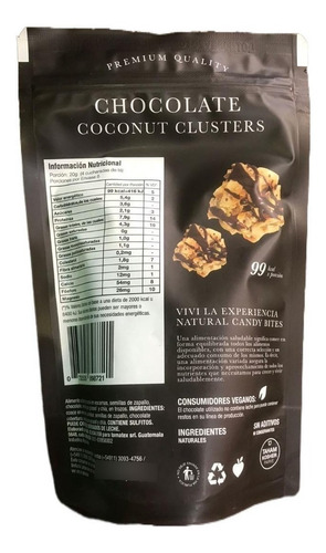 Imagen 2 de 5 de Clusters Coco En Escamas Con Chocolate Candy Natural X100 Gr
