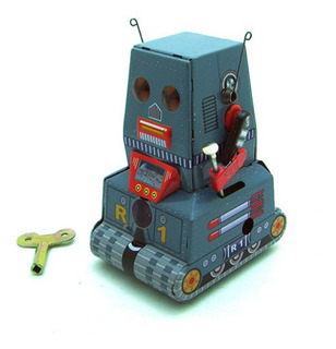 Rojo Sharplace Modelo de Mecánico Retro Robot de Pie Juguete de Lata Coleccionable Regalo para Niño 
