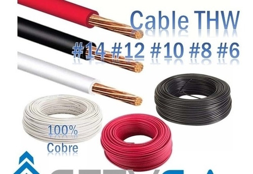 Cable Thw 100% Cobre #6 Awg 7 Hilos 90c 600v X Mt