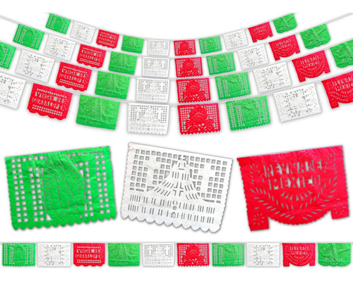 Decoración Papel Picado Virgen De Guadalupe. Paq De 10 Tiras