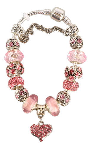 Pulsera Chapada En Plata Cuentas De Diamantes De Imitación