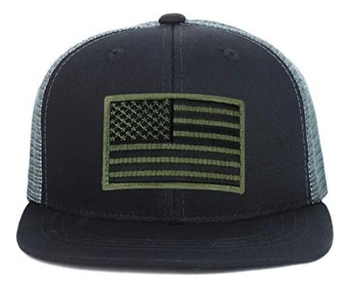 Armycrew Gorra Trucker Snapback Con Parche Bandera Americana