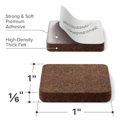 X-protector Almohadillas De Fieltro Para Muebles 48 Pcs 1 De Marrón.