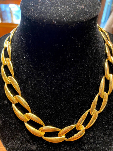Luli Collar Gargantilla Metal Dorado Oro Modelo Cubana