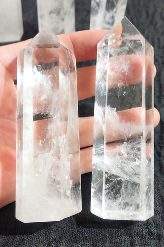 Puntas De Cuarzo Cristal Transparente 9 - 10 Cms Hexagonal