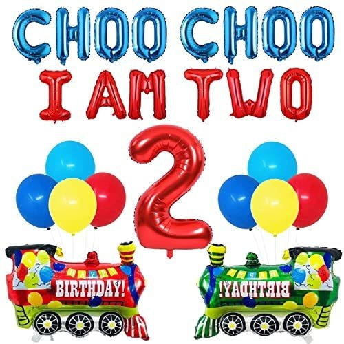 Globos De Fiesta Infantil Choo Choo Im Two Balloons Banner, 