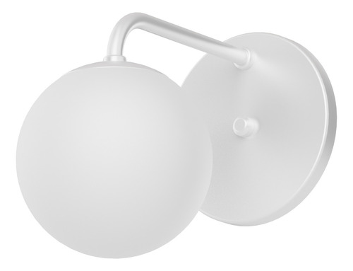 Arandela Curvada Jabuticaba Luminária De Parede Globo Leitoso 12cm Cor Branco G9 Mf193 Mega Forte Iluminação
