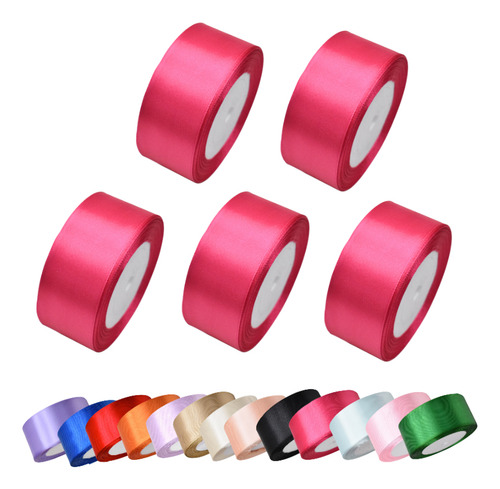 S 5 Rollo Liston Colores Moños 4 Cm 112,5 Cm Decoração