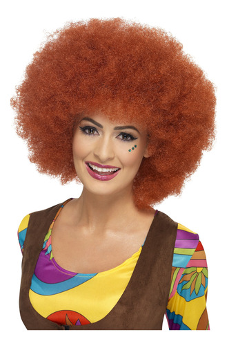 Smiffys 60s - Peluca Afro Para Mujer, Caoba, Talla Unica