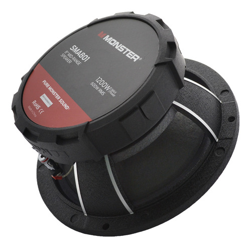 Bocina 8 Medio Rango 600 Watts Rms 8 Ohms Monster Sma801 Color Negro