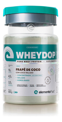 Whey Protein Wheydop 3w Frapê de Coco 900g Elementopuro