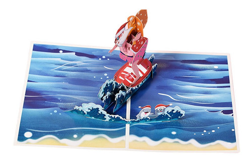 Imagem 1 de 8 de Obtenha Bem Cartões Engraçados Papai Noel Surfando