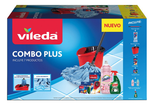 Vileda Combo Plus - Kit Completo Para La Limpieza Del Hogar Azul Marino
