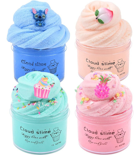 Dahioqhaj 4 Pack Cloud Slime Kit, Limo Esponjoso Perfumado S