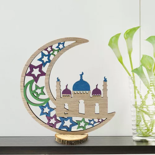 Ramadán Decoración De Madera Islam Musulmán Eid Ramadán DIY Luna