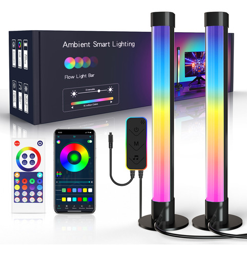 Hifiluz Barra De Luz 2pcs 22cm Inteligente Con App Control De Música Rgb Luz Ambiental De Escritorio Luz Ambiental Para Juegos Juego E-sports Tv Luz Ambiental