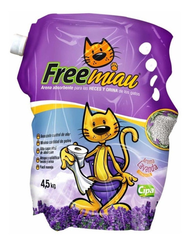 Arena Para Gatos Freemiau Lavanda 4,5 Kg