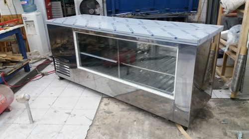 Acero Inox Heladera Vitrina Mostrador Exhibidora 2.00 Mts