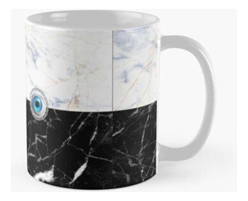 Taza Colección Yiorgos De Mati Evil Eye White Black Marble C