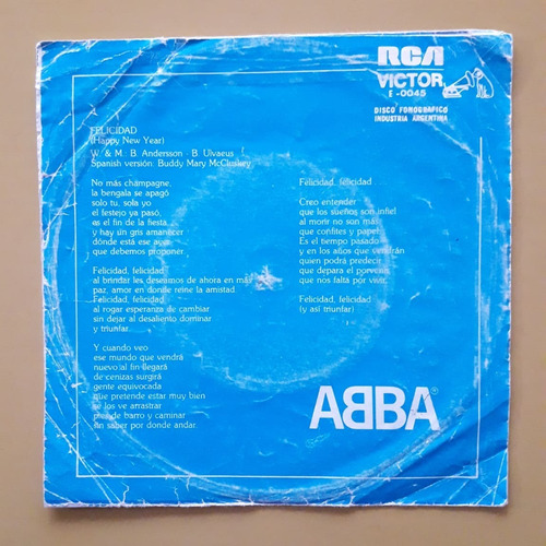 Abba / 7 / Felicidad / Super Trouper / Rcavictor / Argentina