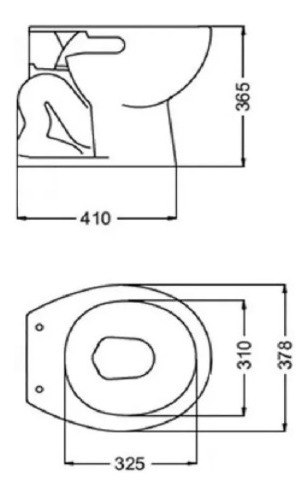 Imagen 4 de 8 de Inodoro Corto Ferrum Andina Blanco + Asiento Eco Friendly