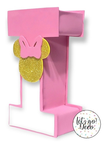 Letras 3d Minnie Mouse Pink & Gold | Candy Bar Souvenir