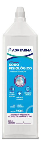 Kit C/ 12 Soro Fisiológico Cloreto De Sódio 500ml Adv 0,9%