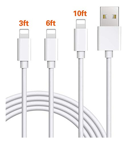 Phone Charger Cable Mfi Certified Lightning 3ft 6ft 10ft Usb