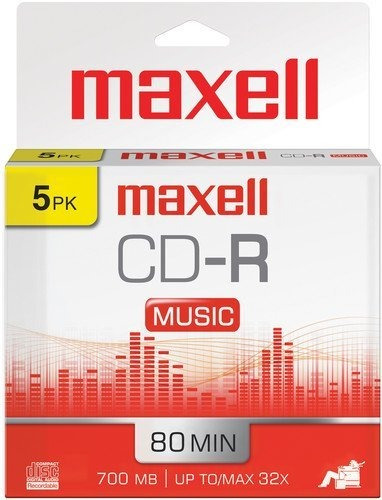 Cds Grabables Maxell 80 Minutos - 5 Unidades.