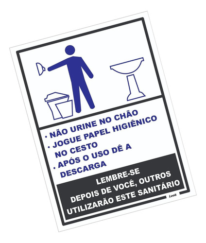 Placa Aviso Toalete Banheiro Masculino Homem Ps Kit C\6