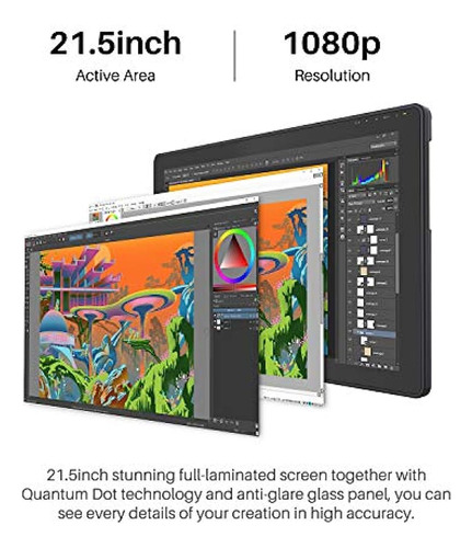 2020 Huion Kamvas 22 Plus Tableta Gráfica De Dibujo Con Pant