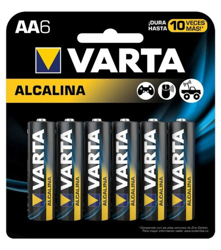 Pila Alcalina Aa Varta X6 Unidades